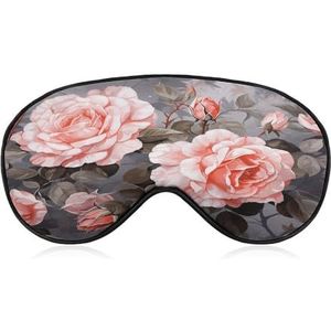 Oogmasker, rozenbloemen met bladeren bedrukt slapend oogmasker, nachtoogmasker, verduisterende slaapoogmasker, reizen oogmasker