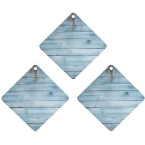 Blauw Hout Auto Luchtverfrisser Opknoping Wierook Chips 3 Pack Automotive Geurende Opknoping Lakens Ruit voor Auto Thuis Auto Interieur Decor