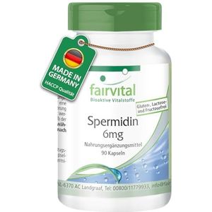 Fairvital | Spermidine 6mg - 90 capsules - uit tarwekiemextract - op kwaliteit getest en hoog gedoseerd - 100% veganistisch - Made in Germany