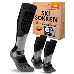 Merino Skisokken Heren 2 Paar Zwart 43-46