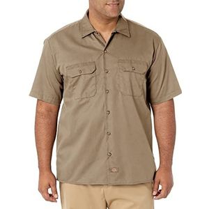 Dickies Werkshirt voor heren met korte mouwen werkkleding, Beige (Kaki), S