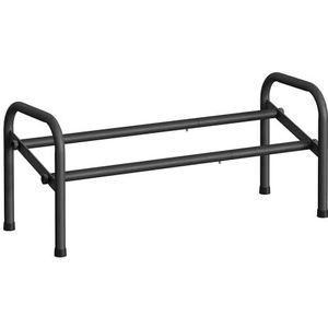 SONGMICS Schoenenrek, schoenenstandaard, 1 niveau, metalen rek, verstelbaar, schoenen, staand rek, voor hal, garderobe, entree, inktzwart LMR019B01