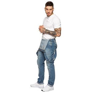 Heren Denim Jeans EZD390 Designer Katoen Tuinbroek Overalls Heavy Duty Taille Maten 30-50, Blauw, 36W / 32L