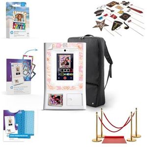 HP Sprocket Fotohokje Instant kleurenfotoprinter (Wit) + Zinkpapier (100 vellen) + Rode Loper (1) + Koffer (1) & meer