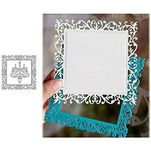 Snijmallen voor het maken van kaarten, YunTrip Lace Leaf Wijnstok Vierkant Frame Metalen Snijmallen voor DIY Scrapbooking Album Embossing Foto Craft Papieren Kaarten Decoratieve Craft