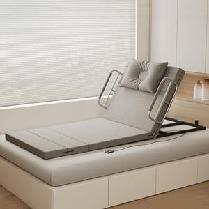 Elektrische rugleuning voor een bedlift, draagvermogen van 150 kg, verstelbare rugleuning voor een bedlift met leuning en kussen, helpt senioren gemakkelijk op te staan(Gray,90cm-B)