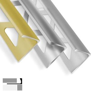 casa pura Tegelprofiel van aluminium, 1 stuk, tegelrail L-profiel voor tegels 2,5 m lengte, tegelafsluitlijst, hoekprofiel voor randbescherming van tegels (zilver - hoogglans, L-vorm, 11 mm)