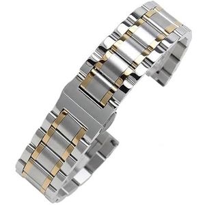 20 22 mm roestvrijstalen horlogeband metalen horlogeband geschikt for Huawei GT-2-3-Pro 46m geschikt for Samsung Galaxy geschikt for Amazfit GTR heren damesarmband(Silver Golden,18mm)