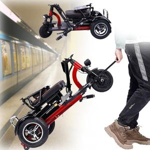Sport Scootmobiel,Scootmobielen 3-Wiel Scootmobiel,Scooters Voor Senioren,Mobiliteitshulpmiddelen,Opvouwbaar/Lichtgewicht,Inclusief Batterij,Belasting 160 Kg red