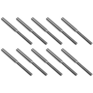 10x 80mm Dubbele End Threaded Stud Screw Bolten 304 Roestvrij staal Reductie Draadadapter voor Structurele Kolommen Bevestigers (M6 tot M8)