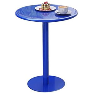 Ronde bijzettafel bank zijsnacktafel, toonbankhoogte salontafel bartafel metalen cocktail bistrotafel keuken ontbijt eettafel accenttafel, blauw (Size : 60x60x72cm)