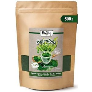 Biojoy Spirulina poeder Biologisch (500 g), rauw, groente, spirulina-algen, ideaal voor smoothie (Arthrospira platensis)