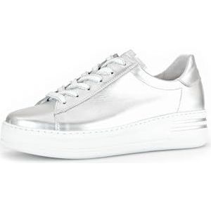 Gabor Low-Top sneakers voor dames, lage schoenen, licht extra breed (G), Zilver 10, 35.5 EU