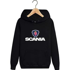 Mannen Sweatshirt Hoodie Voor Scania Print Lange Mouw Trui Casual Sportkleding Met Zakken Hooded Lente Herfst Tops Tieners Gift-black||2XL