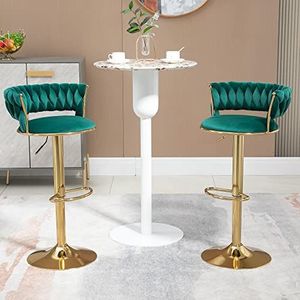 Moimhear Draaibarkrukken set van 2 verstelbare zitstoelen met voetsteun voor keuken, eetkamer, 2 stuks/set (Emerald)