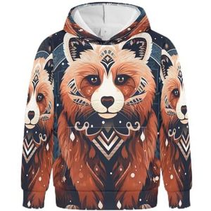KAAVIYO Leuke panda rood sweatshirt met capuchon, atletisch, 3D-print voor meisjes en jongens, Patroon, M