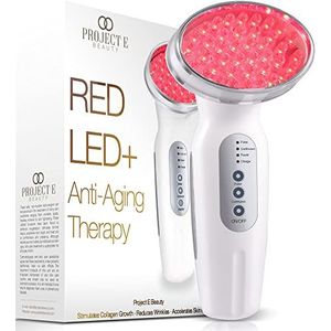 Rode LED Lichttherapie door Project E Beauty | Anti-Veroudering | Vermindert Rimpels | Huidverjonging | Gezichtslifting | Hulpmiddelen voor Huidverzorging voor Gezicht, Lichaam en Hals