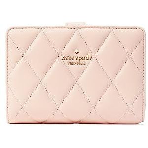 Kate Spade Carey Smooth Quilted Leather Medium Compact Bifold Wallet (Conch Pink)