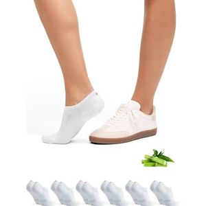 DANISH ENDURANCE Onzichtbare Bamboe Sokken, Laag Uitgesneden, Voor Mannen en Vrouwen, Unisex, 6 Paar, Weiß, 48-51