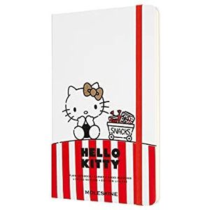 Moleskine, Hello Kitty Limited Edition Notebook, White Layout and Hard Cover, Large Format 13x21 cm, White Colour, 192 Pages