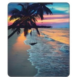 OPSREY Coconut Beach Sunset Hangmat Gedrukt Rubber Muismat Wasbare Desktop Pad Gaming Muismat Schrijven Pad