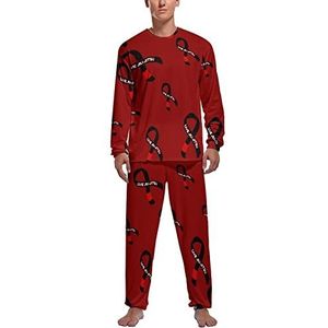 Jiu-jitsu Japanse zachte herenpyjama-set comfortabele loungewear met lange mouwen, top en broek, geschenken 2XL