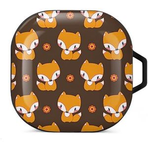 Vossenpatroon oordopjes hoesje compatibel met Samsung hard shell beschermhoes zwart-stijl