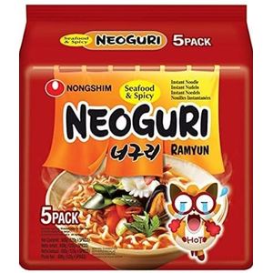 SPICEHUB NONGSHIM Zeevruchten en pittige Neoguri (PACK VAN 10) Instant Koreaanse Stijl Traditionele Pittige Noedelsoep Familie Pack - Uitstekend voor Snacken, Roerbakken, Soepen