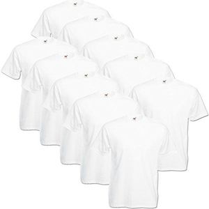 Fruit of the Loom T-shirt, voor heren (per 10 stuks verpakt), wit, 5XL
