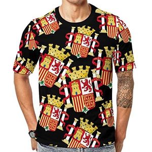 Wapen van Spanje heren Crew T-shirts korte mouwen T-shirt casual atletische zomer tops