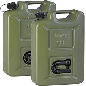 Jerrycan voor benzine, 20 liter, reservejerrycan, VN-goedkeuring, dieseljerrycan, 2 stuks