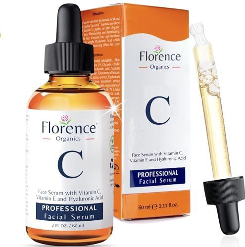 Groot 60ml. Bio Vitamine C/E-gezichtsserum met Hyaluronzuur. Gezichtsserum met BiologischeIngrediënten Tegen Rimpels. Veganistische Anti-aging Cosmetica voor het Gezicht/de Ogen