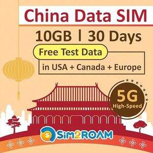 China Alleen data-simkaart 30dagen | Vasteland van China en Macau |10GB 5G / 4G snelle internetgegevens |onbeperkte internettoegang, ondersteuning voor Google, Facebook, What's app, Instagram en meer