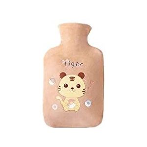 DieffematicRSD Warmwaterkruik 500 ML / 1000 ML Warmwaterkruik Flanellen Handwarmzak Watervullende Voetenwarmerzak Warme benodigdheden (Color : Brown, Size : 1000ml)