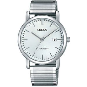 Lorus Klassiek herenhorloge met palladium en metalen band, zilver-wit, klassiek