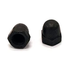 10 x Acorn Dome Nuts Roestvrij staal Zwart Gegalvaniseerd Finish M3 M4 M5 M8 of M10 (M10/10mm)