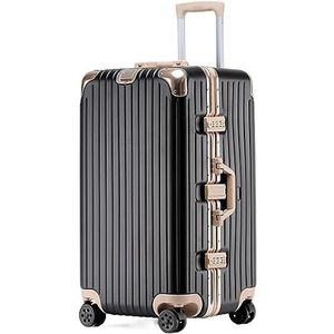 Bagage Koffer Trolley Koffer Bagage 24-inch Koffer Met Breed Handvat, Hardshell Met Aluminium Frame, Spinnerwielen TSA-slot Reiskoffer Handbagage (Color : A, Size : 24inch)