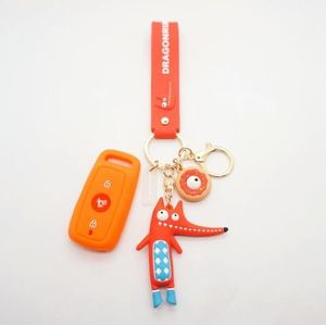 Afstandsbediening Autosleutel Siliconen Hoes Case voor NIU N1s NQI MQI UQI U1 U+-Orange with red fox