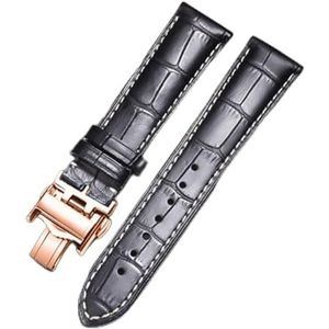 INEOUT 14 15 18 19 20 2 1 mm Bekijk accessoires riem Compatibel met Longines Conquest Master Collection Watch Band Lederen Vlinder gesp armband (Color : Black rose, Size : 14mm with LG)