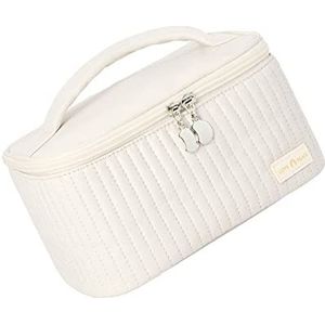 PU Leather Cake Shape Make Up Bag, Prtable Csmetic Strage Bag, pen Lid Make Mre Cnvenient tTake ut Csmetics (Color : Beige)