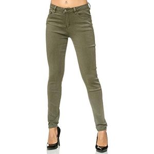 Elara Dames Stretchbroek Skinny Jeans Elastisch Chunkyrayan G09-5 Olive 42 (XL)