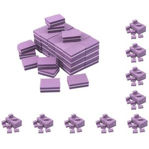 10 set 50 Stuks Mini Schuurvijlen Blok Pedicure Manicure Spons Nail Art Polijsten Buffer Strips Polish Gereedschap Paars