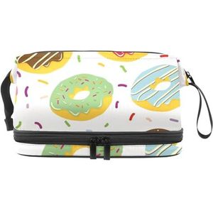 VAPOKF Doodle Crowd in zonnebril, make-uptas voor dames en meisjes, reistoilettas, make-up, handige opbergtas, organizer tas met borstelvak, Multi kleuren 2, 27x15x14 cm/10.6x5.9x5.5 in, Beauty Case