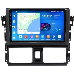 Android 11 Dubbel Din Stereo Auto Multimedia Radio Voor Toyota Vios 2014-2016 9 Inch Dubbel Din Auto Stereo Head unit Ondersteuning 4G WIFI Bluetooth Stuurbediening Carplay(A300S 4G+WIFI 8-Core 3G 32G