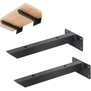 Plankdragers - Zwart - Blinde Plankbeugels - Set van 2 - Max Belastbaarheid 50 kg