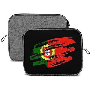 Retro Portugal Vlag Laptop Sleeve Case Beschermende Notebook Draagtas Reizen Aktetas 14 inch