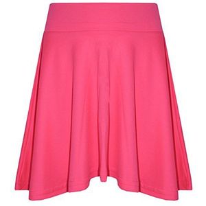 A2Z 4 Kids Meisjes Rokken Kinderen School Mode - Plain Skater Skirt Neon Pink 9-10
