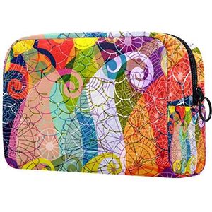 Meisje Cosmetische Tassen Vrouwen Make-up Tas Toilettas Organizer Pouch met Rits 7.3x3x5.1 Inch Paisley en Mandala