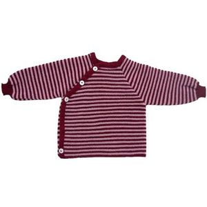 Reiff Relax 20170 - Kinitted Sweater Gestreept (Schluttli) Merinoswol (Organisch) Bessen/Roze 62-68 roze