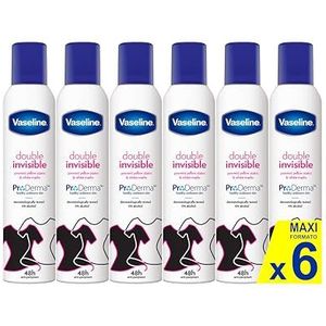 Vaseline Double Invisible anti-transpirant voor dames, 250 ml, 48 uur sweatbescherming & langhoudende frisheid, verpakking van 6 stuks
